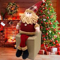 Decoração Boneco Papai Noel Natalino Com Pernas Moles 60cm - 5