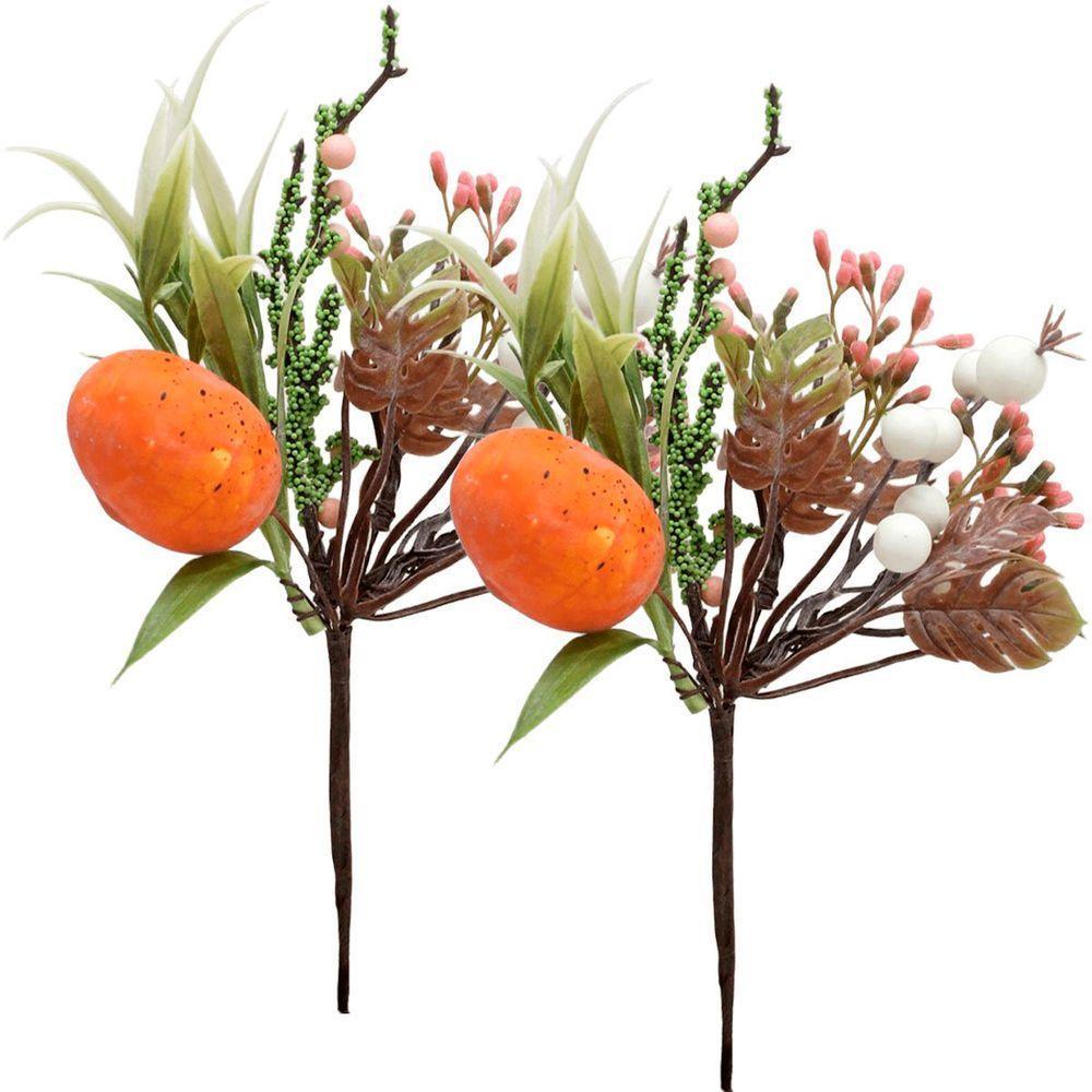 Kit 4 Arranjos Artificial Páscoa Decoração Ovos Coelho 23cm - 1