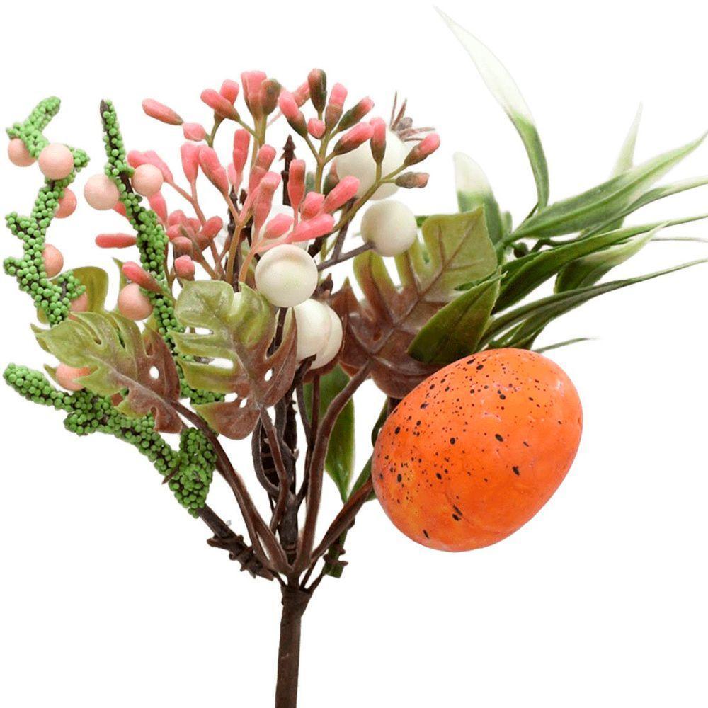Kit 4 Arranjos Artificial Páscoa Decoração Ovos Coelho 23cm - 2