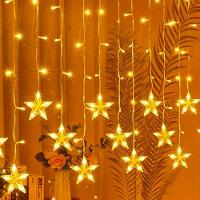 Cascata Pisca Estrelas 405 Leds Amarelo Fio Branco 10m 220v - 3