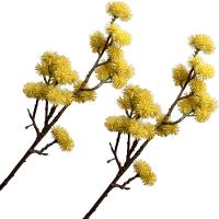 Kit 6 Plantas Artificial Mamonas Amarelo Escuro Enfeite 70cm - 1