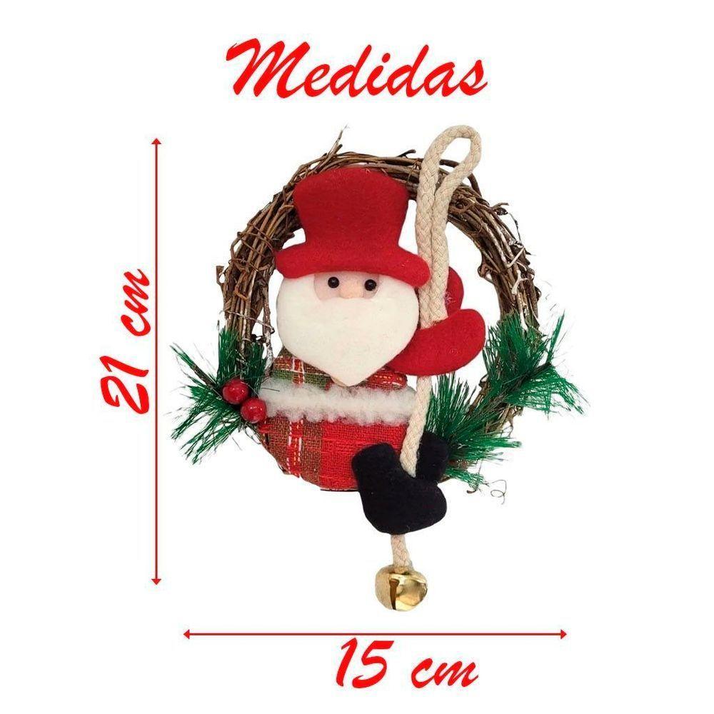 Guirlanda Natalina Enfeite De Porta Papai Noel 21cm - 2