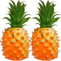 Kit 2 Abacaxi Tropical Isopor Fruta Artificial Enfeite 23cm - 1