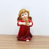 Enfeite Anjo Anjinho Vermelho Com Vela Em Resina Natal 13cm - 2