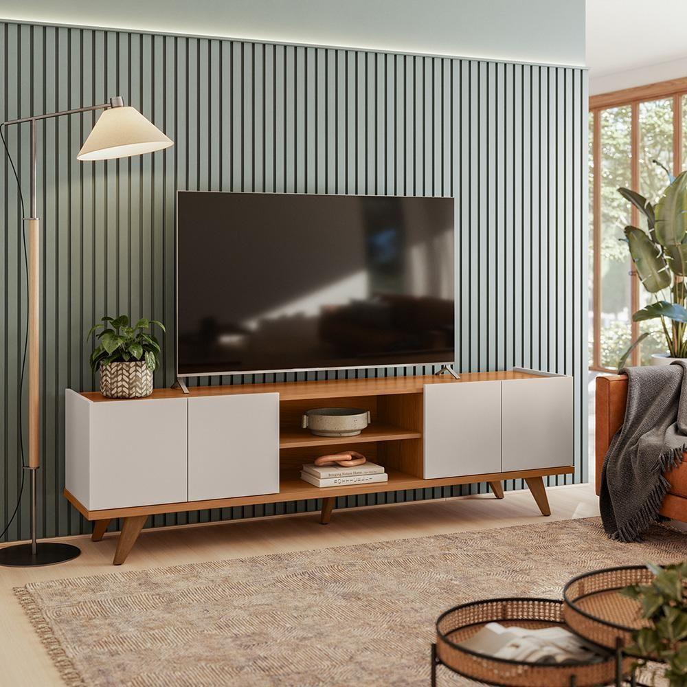 Rack Brazos Para Tv Até 75 4 Portas - Colibri - Off White Matte / Frejo Off White Matte / Frejo - 3