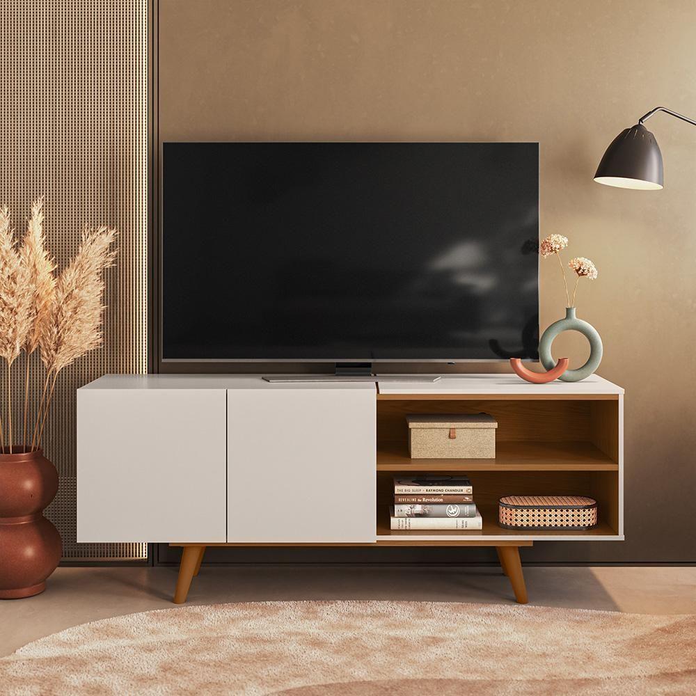 Rack Aldan Para Tv 55 2 Portas - Colibri - Off White Matte / Frejo Off White Matte / Frejo - 2