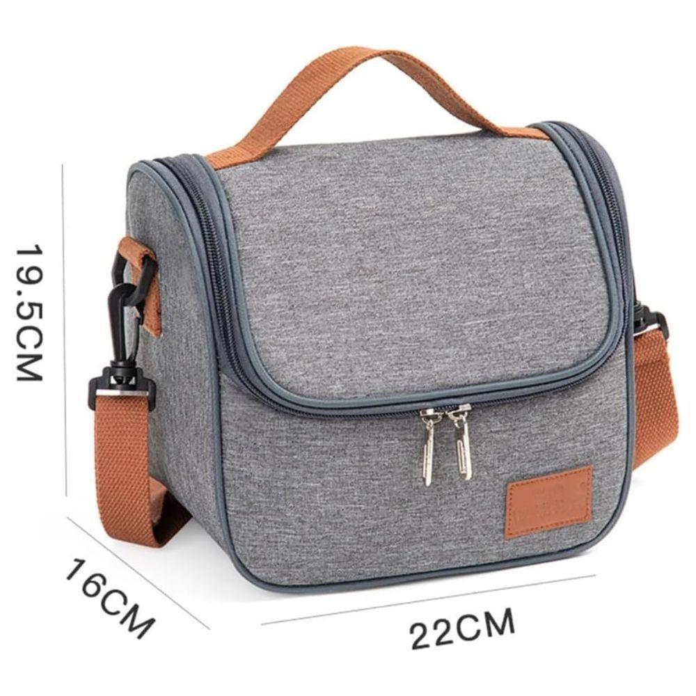 Bolsa Térmica Lancheira Pequena Com Alça Fitness Academia Treino Feminina E Masculina Cinza - 2