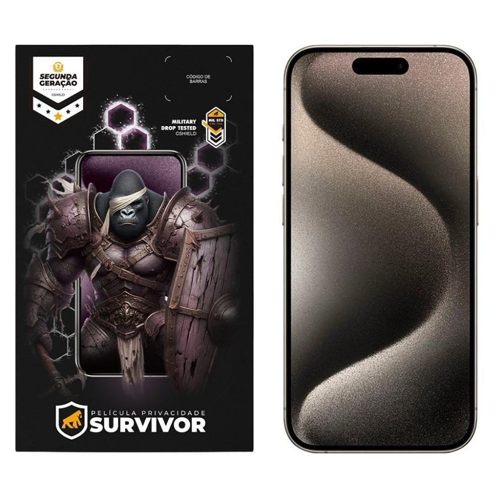 Película Para Iphone 15 Pro Com Aplicador - Survivor Privacidade - Gshield - 1