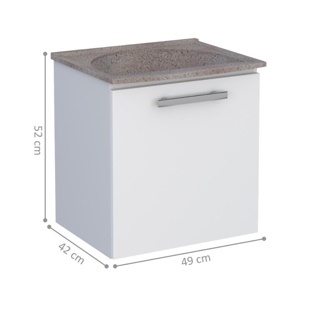 Gabinete Em Aço de Lavanderia Com Tanque Petrolina Branco - 2