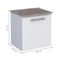 Gabinete Em Aço de Lavanderia Com Tanque Petrolina Branco - 2