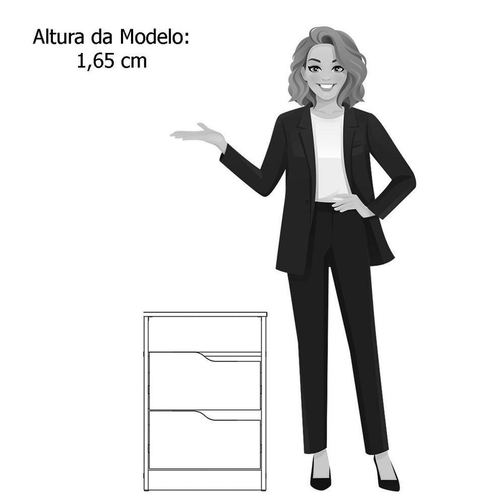Kit 2 Mesas de Cabeceira 2 Gavetas Sara Flex Branco Freijó - 8