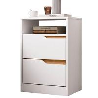 Kit 2 Mesas de Cabeceira 2 Gavetas Sara Flex Branco Freijó - 2