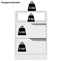 Kit 2 Mesas de Cabeceira 2 Gavetas Sara Flex Branco Freijó - 7