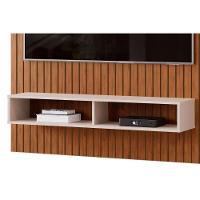 Painel Quarto P- Tv Até 55 Pol Aston Ripado C- 1 Prateleira E 2 Nichos 134x168cm Freijó-off White - Dj Móveis - 7