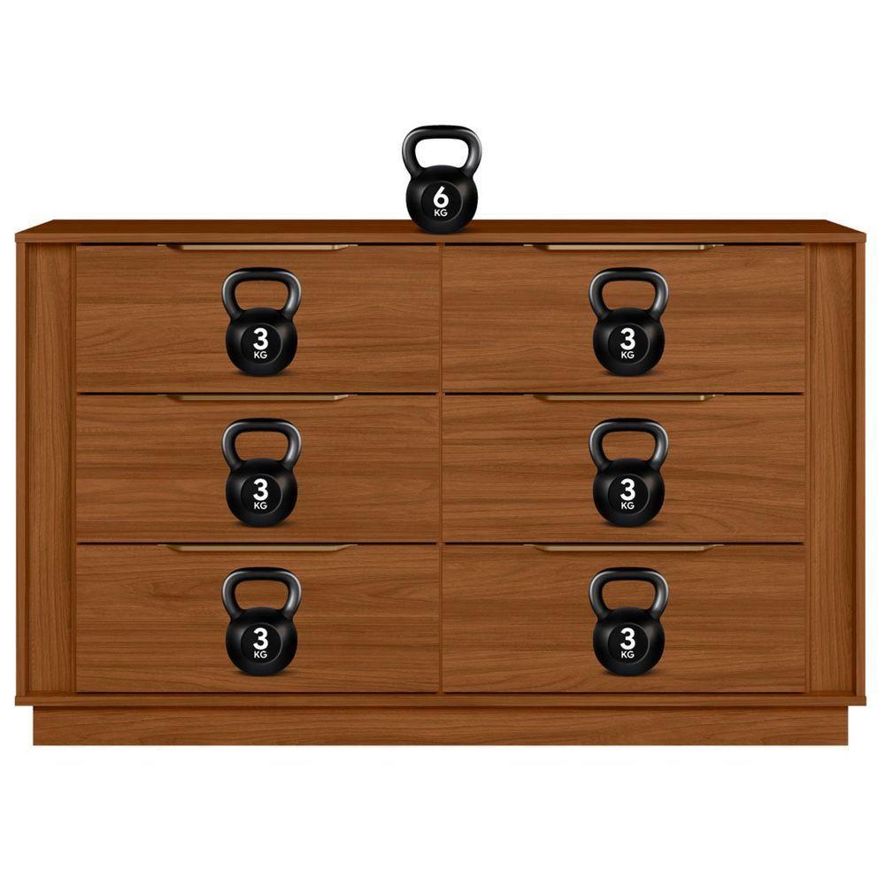 Cômoda Grande Com 6 Gavetas Giane Nogueira - 8