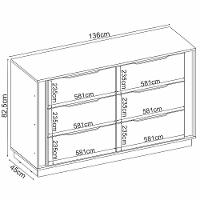 Cômoda Grande Com 6 Gavetas Giane Nogueira