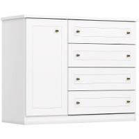 Cômoda Com 4 Gavetas E Porta Americana Branco Hp - 6