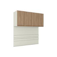 Armário Ponte Modulado Aéreo Casal Mc11 Seletto C- 4 Portas Areia-jequitibá - Henn - 1