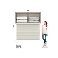 Armário Ponte Modulado Aéreo Casal Mc11 Seletto C- 4 Portas Areia-jequitibá - Henn - 3