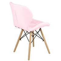 Cadeira Charles Eames Eiffel Slim Wood Estofada - Rosa Claro - 2