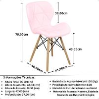 Cadeira Charles Eames Eiffel Slim Wood Estofada - Rosa Claro - 3