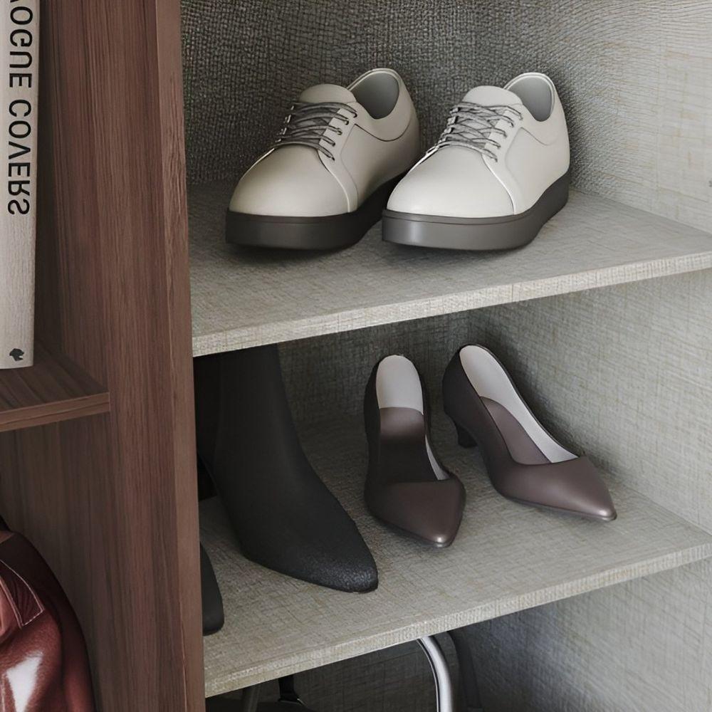 Sapateira Com Espelho E Estante Duetto Castanho Hp - 7