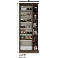 Sapateira Com Espelho E Estante Duetto Castanho Hp - 2