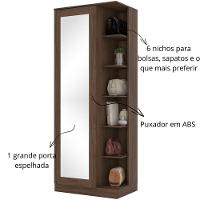 Sapateira Com Espelho E Estante Duetto Castanho Hp