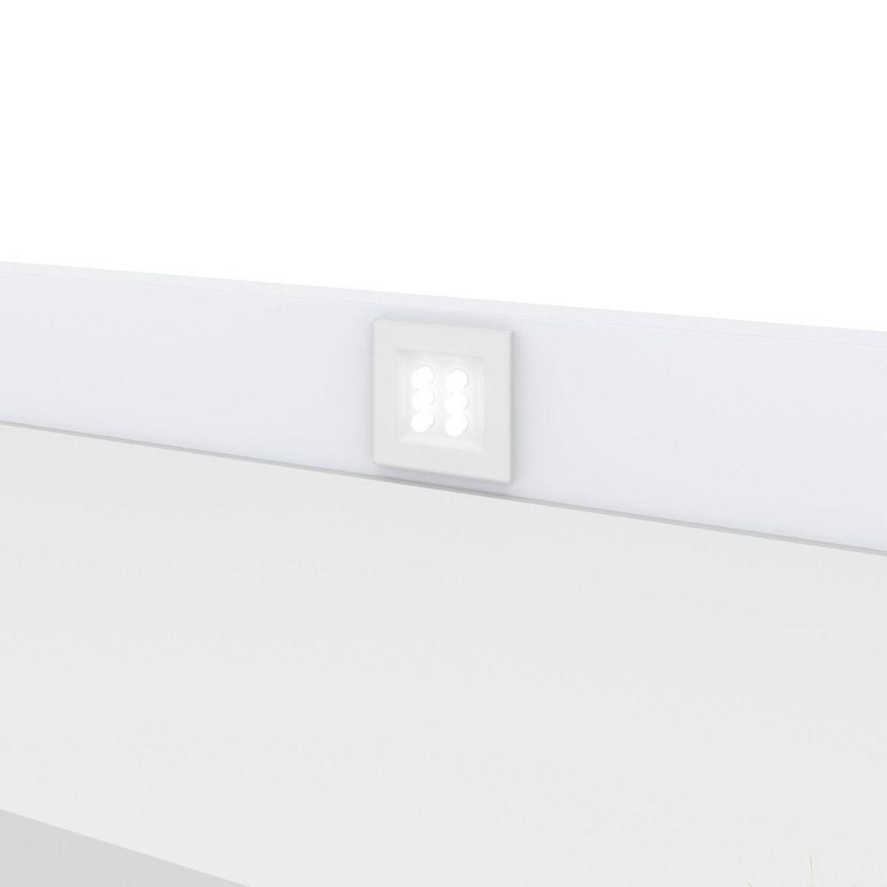 Penteadeira Com Led E Espelho 2 Gavetas Daila Branco - 7