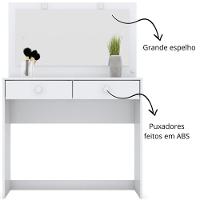 Penteadeira Com Led E Espelho 2 Gavetas Daila Branco