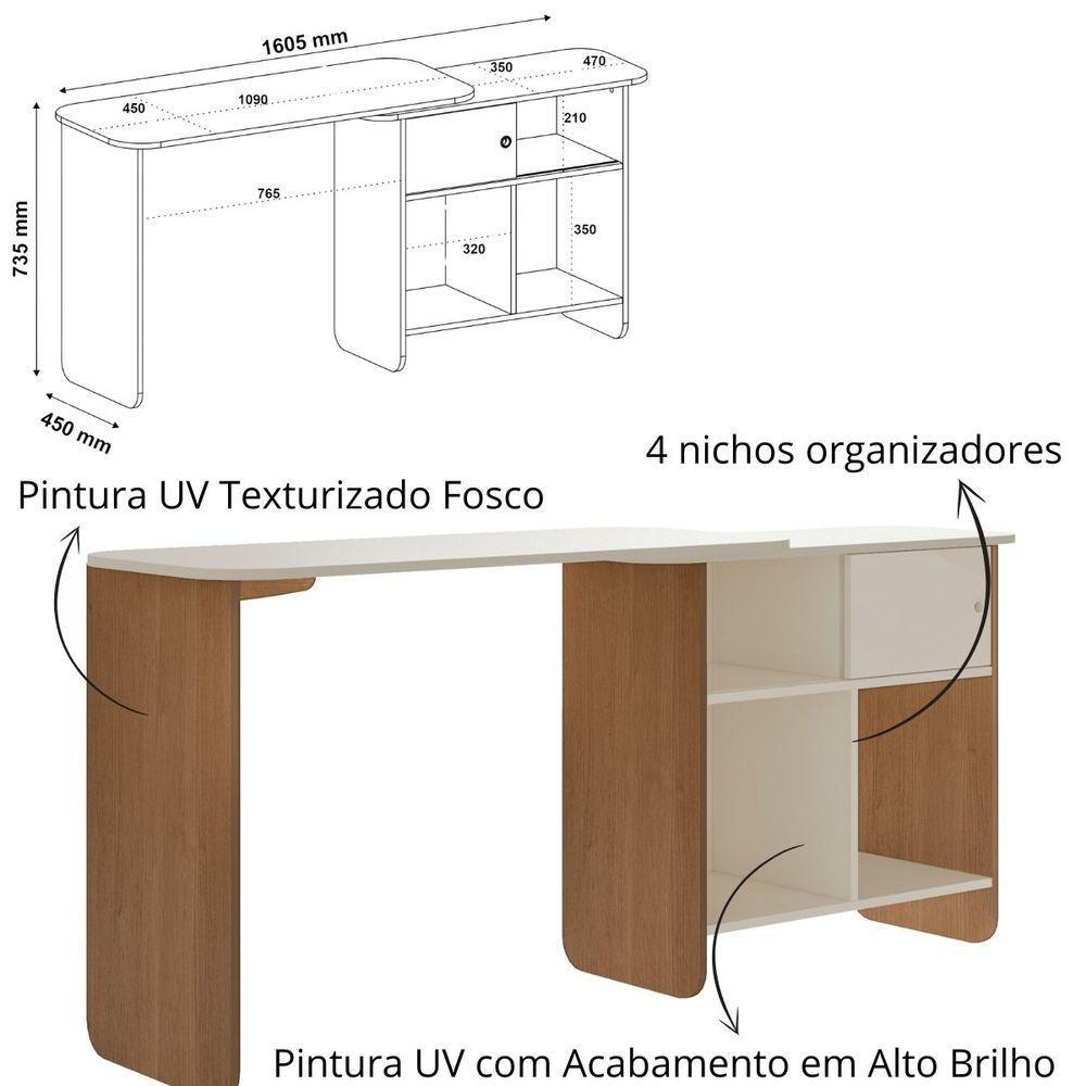 Mesa Escrivaninha Nomad Cinamomo Off White - 4