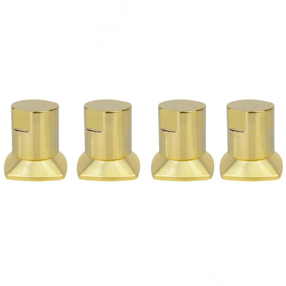 Kit 04 Und Acabamento Registro Dourado Ouro Encaixe Padrao Deca Docol 1.2 E 3.4 Docol - 1