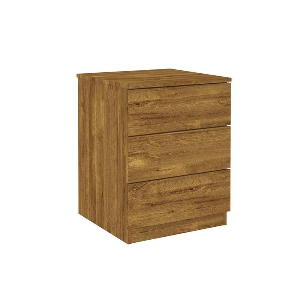 Mesa de Cabeceira Solteiro Veronna c/ 3 Gavetas Cinamomo - Tcil Móveis - 3