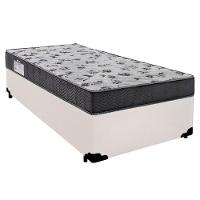 Cama Box Solteiro Sintético + Colchão De Espuma D33 - Sereneprime - 88cm Branco - 1