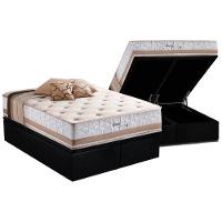 Cama Box Baú King: Colchão Molas Masterpocket Ensacadas Herval Maxspring Spain + Base Crc Suede Black (193x203) - 1
