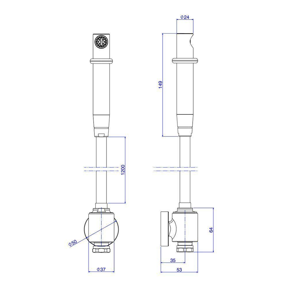 Ducha Higiênica Deca Universal 1948.bl.act.mt Com Derivação Black Matte Black Matte 1948.bl.act.mt - 4