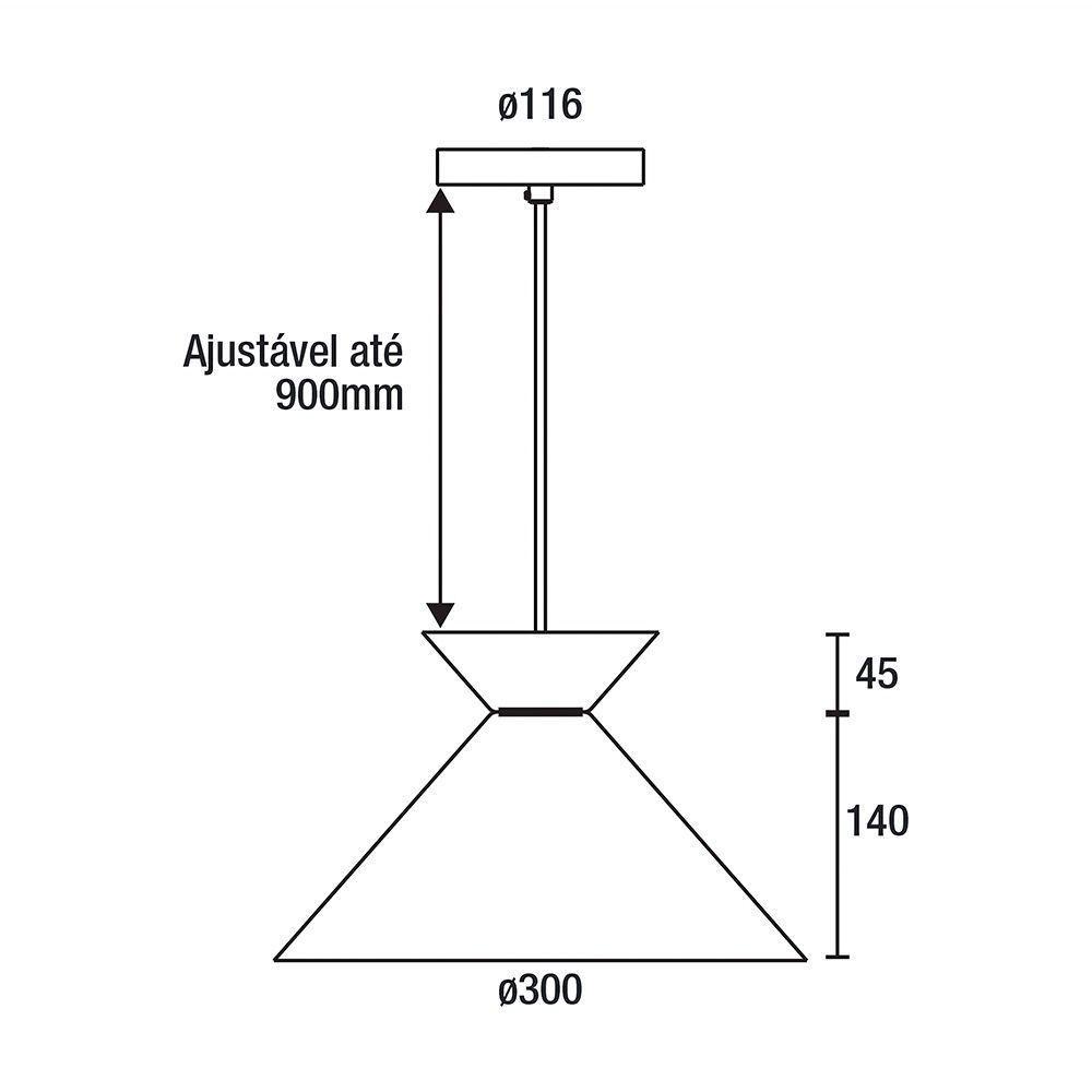 Lustre Pendente Blumenau Guto E27 Bivolt Preto-dourado - 3