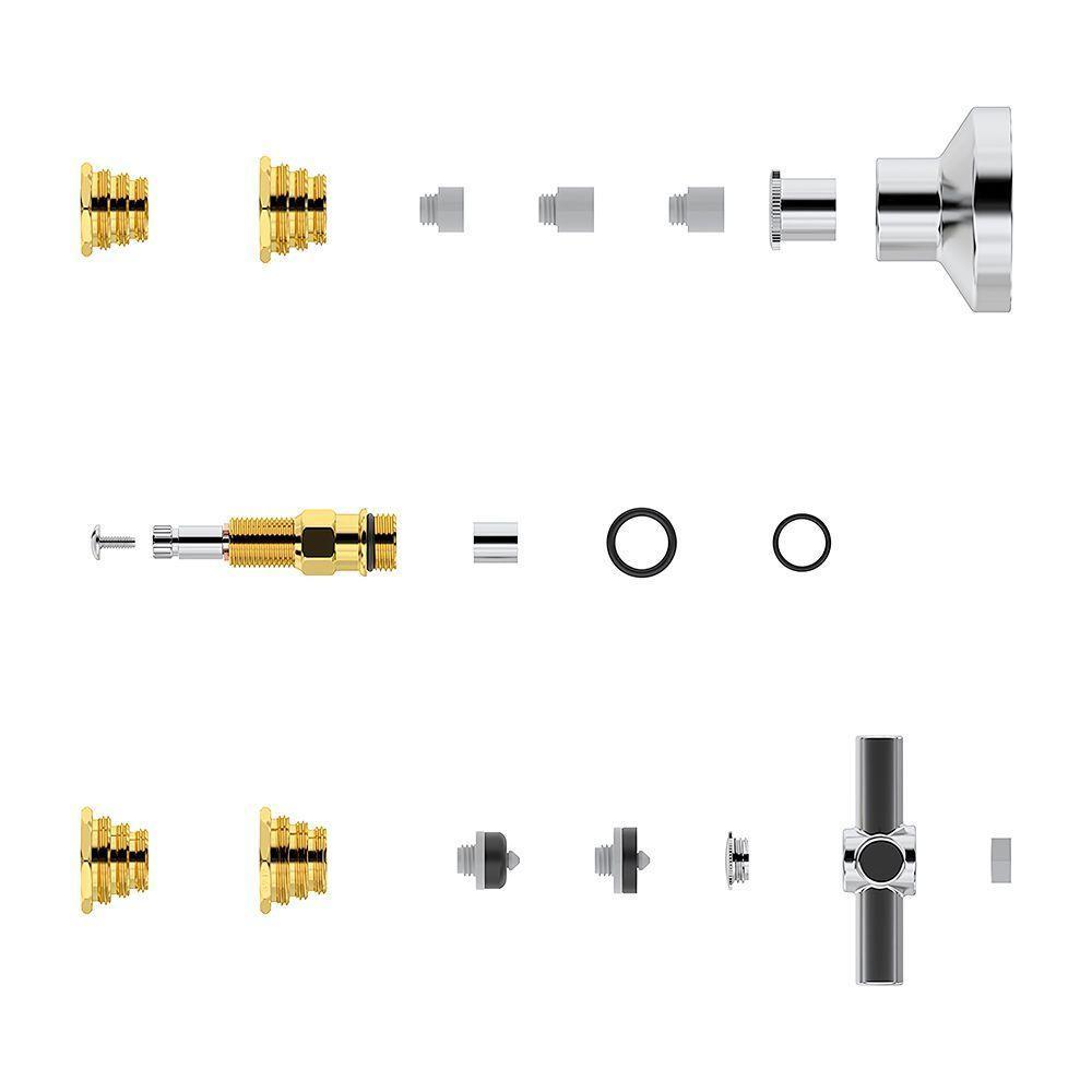 Kit Completo De Reparos Para Registros 13 Em 1 Censi Com Acabamento C-37 Cromado Cromado 30054 - 1