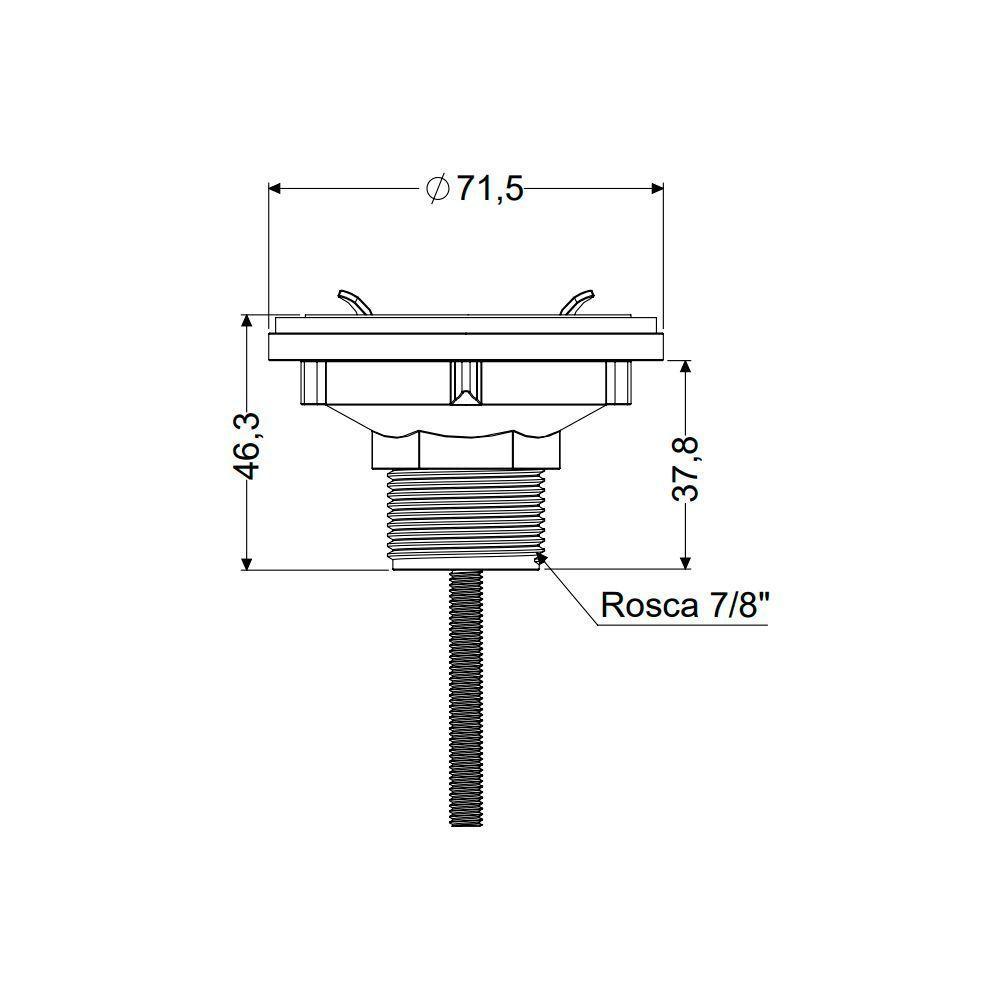 Válvula Para Lavatório Censi Aço Inox Polido Inox Polido 7236-1 - 2
