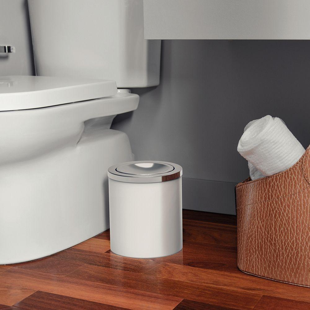 Lixeira Tramontina útil Basculante 5l Redonda Branca 94540026 - 3