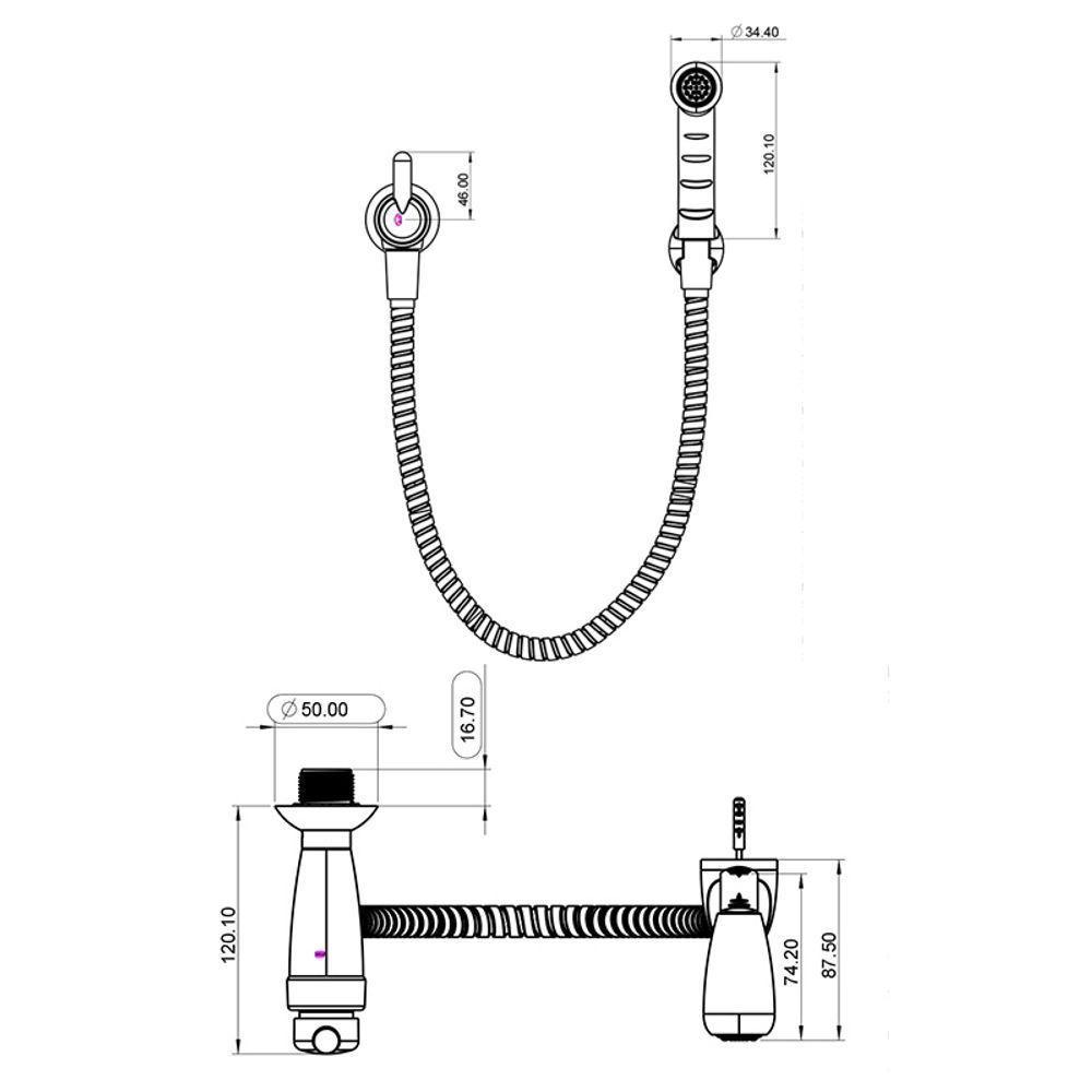 Ducha Higiênica Lorenzetti Bric 1984 F31 Com Registro Branca Branca - 2