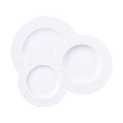 Jogo De Pratos Tramontina Ingrid 12 Peças Em Porcelana Branca Branco 96011885
