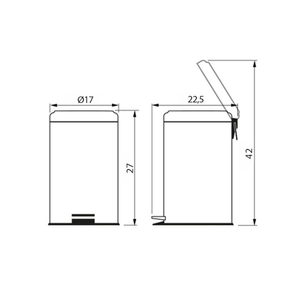 Lixeira Tramontina Brasil Com Pedal 3l Redonda Inox 94538103 - 5