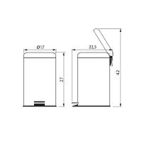 Lixeira Tramontina Brasil Com Pedal 3l Redonda Inox 94538103 - 5