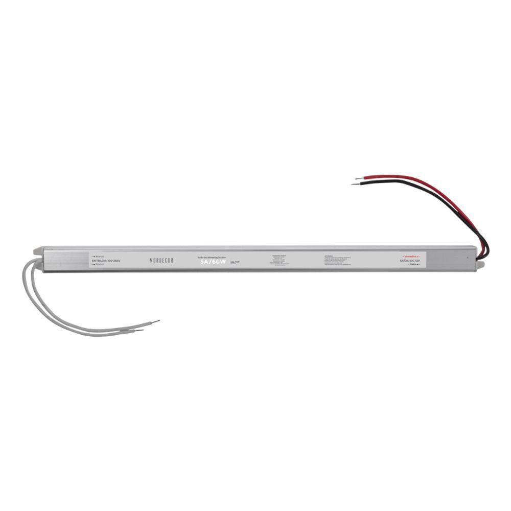 Fonte Slim Para Fita Led 12v 5a - 60w Bivolt - 1