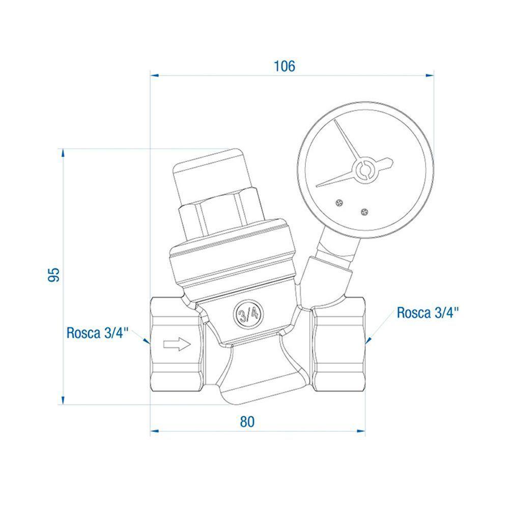 Válvula Redutora De Pressão Com Manômetro Integrado Censi - 2