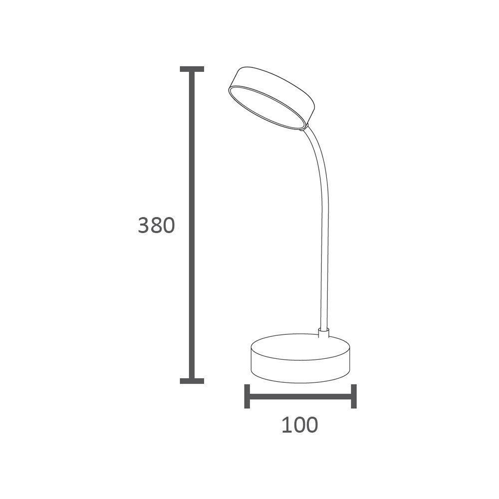 Luminária De Mesa Led Taschibra Puck Recarregável 5v Branco 15020038-01 - 2