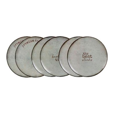 Jogo De Pratos Rasos Tramontina Churrasco Rustic 6 Peças Em Porcelana Decorado 96950277
