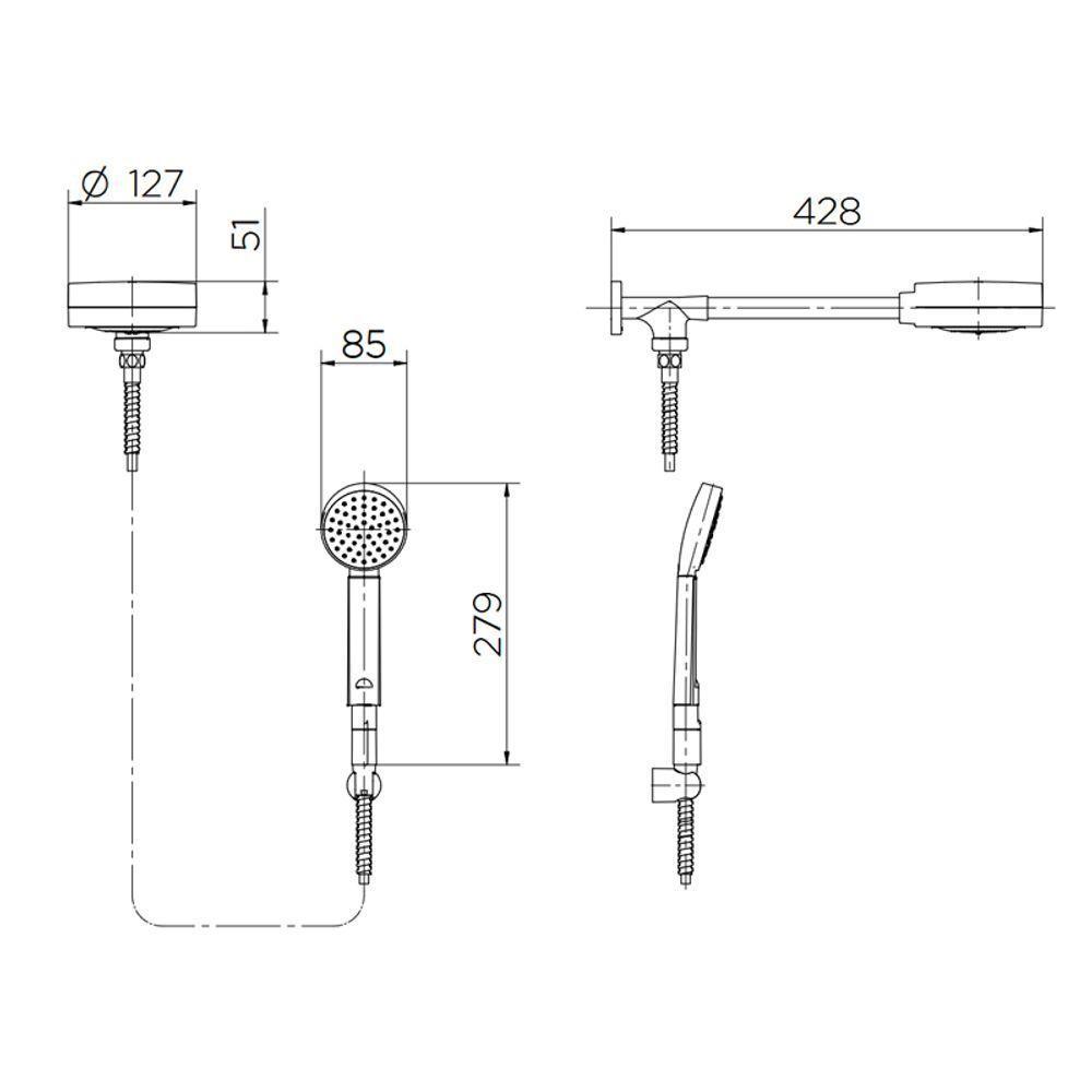 Chuveiro Docol Technoshower 1511606 De Parede Com Desviador Cromado - 3