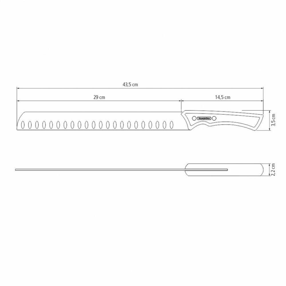 Faca Para Fatiar Tramontina Churrasco Black 22842112 12 Aço Inox Escurecido 22842112 - 4